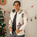 Aafreen Red Poppy Cotton Winter Jacket-Jackets-House of Ekam