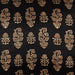 Black & Gold Buti Floral Blockprint Mashru Silk Cushion Cover-Cushion Covers-House of Ekam