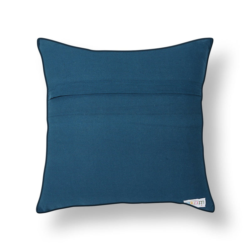 Blue Bandhani Mashru Silk Cushion Cover-Cushion Covers-House of Ekam