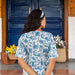 Blue & White Floral Chintz Hand Blockprinted Dress-Dresses-House of Ekam
