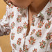 Brown Ziggy Floral Handblock Printed Shirt-Shirts-House of Ekam