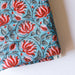 Eclectic Blue Lotus Buti Blockprint Cotton Fabric-fabric-House of Ekam