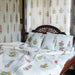 Guldasta Cypress Poppy Blockprint Handstitch PK Queen Size Quilt Set-Quilt sets-House of Ekam