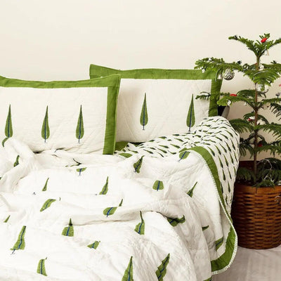 Gulmohar Double Bed Reversible Quilt Set-Quilt sets-House of Ekam
