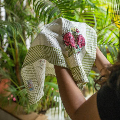 Kentish Rose Hand Towel /Face Towel Set of 2-Towels-House of Ekam