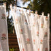 Kota Doria Rose Blockprint Sheer Curtain-Curtains-House of Ekam