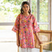 Nisha Multicolor Floral Jaal Kurti-Shirts-House of Ekam