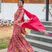 Nisha Pink Floral Hand Blockprinted Sharara Suit Set-Suits-House of Ekam