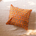 Orange Udaipuri Blockprint Cushion Cover-Cushion Covers-House of Ekam