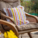 Peach Stripe Blockprint White Ruffle Cushion Cover-Cushion Covers-House of Ekam