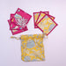 Pink & Yellow Reversible Coaster Set of 6-Coasters-House of Ekam