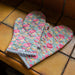 Pink & green spring floral oven mitts set of 2-oven mitts-House of Ekam