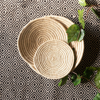 Plain Beige Handwoven Sabai Grass Basket-Sabai baskets-House of Ekam