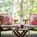 Red Tropical Dreams Ruffle Cushion Cover-Cushion Covers-House of Ekam