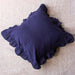 Solid Blue Ruffle Cushion Cover-Cushion Covers-House of Ekam