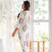 White and Pink Begonia Blockprinted Loungewear Pyjama Set-loungewear-House of Ekam