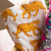 White and Yellow Tiger Blockprint Cotton Fabric-fabric-House of Ekam